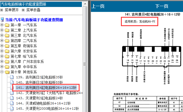 吉利美日8A发动机电脑版端子图