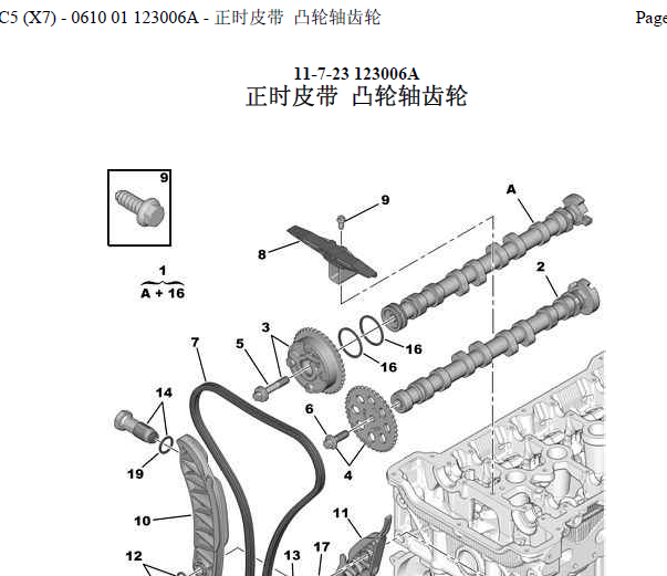 14年雪铁龙C5正时资料