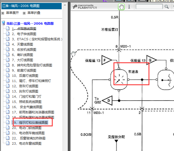 06年江淮瑞风仪表电路图
