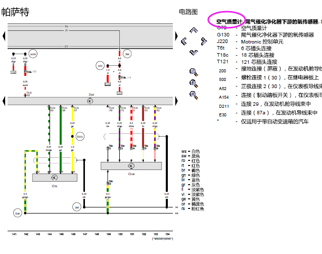 05年大众帕萨特BGC发动机电路图