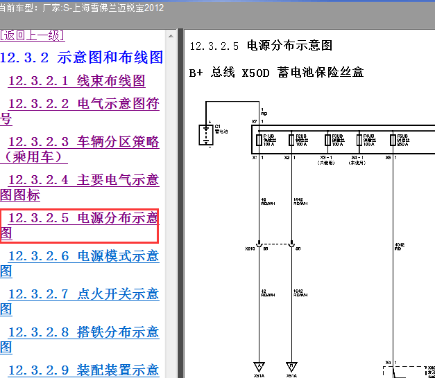 2012年雪佛兰迈锐宝保险丝盒电路图