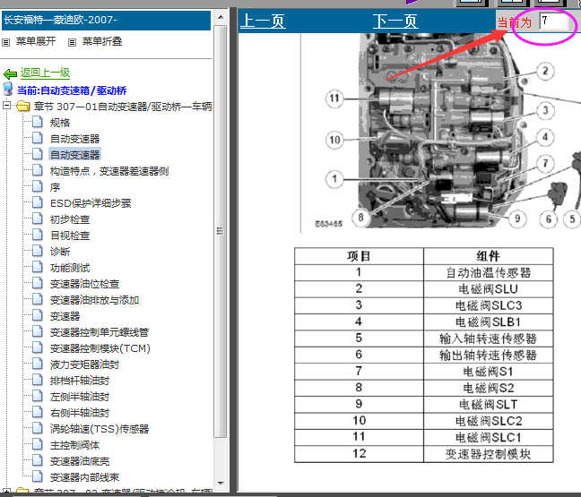 09年福特蒙迪欧致胜变速箱内部阀体分布图