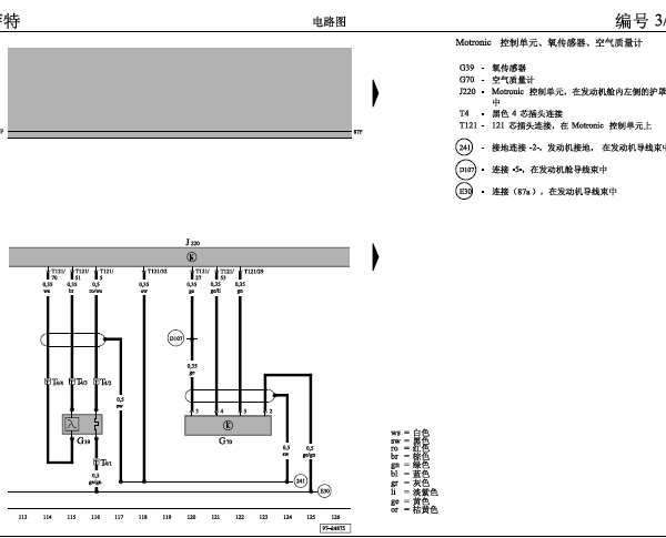 00年帕萨特空气流量计线路图