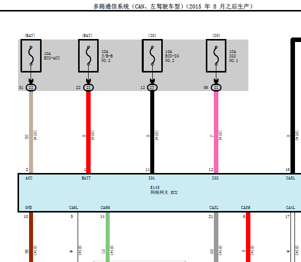 2015年酷路泽CAN线电路图