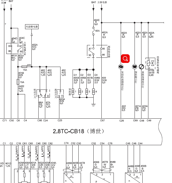 15年风骏GW2.8TC发动机线路图