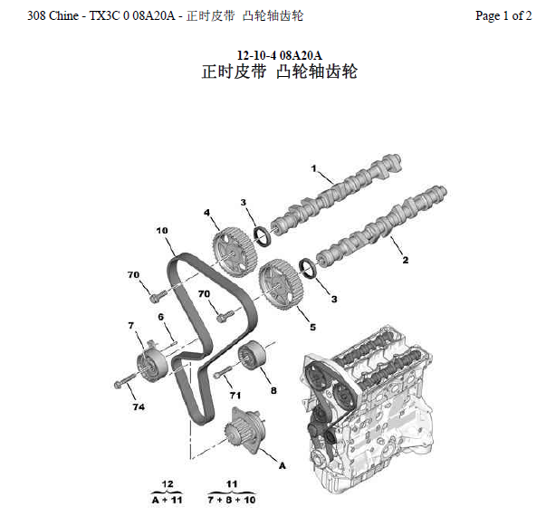12年标致308正时拆装