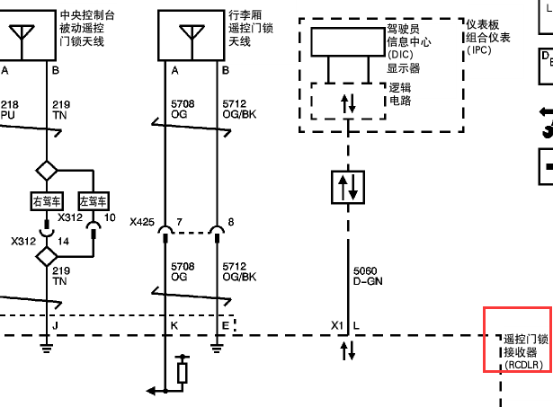 09年凯迪拉克CTS遥控接收器电路图