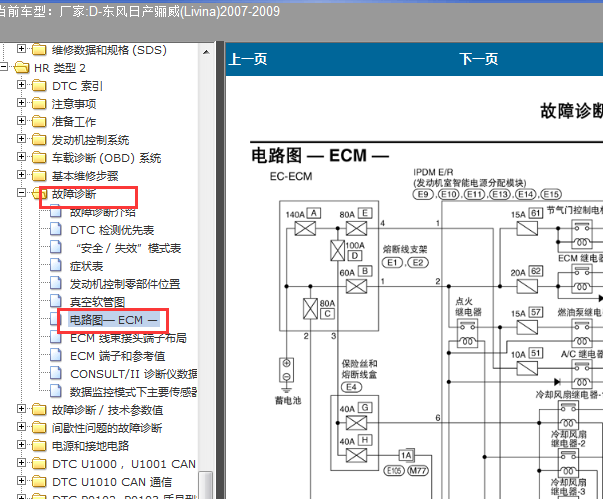08年东风日产骊威发动机电路图
