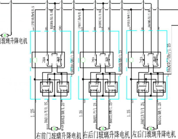 14年北汽车威旺M20升降电路图