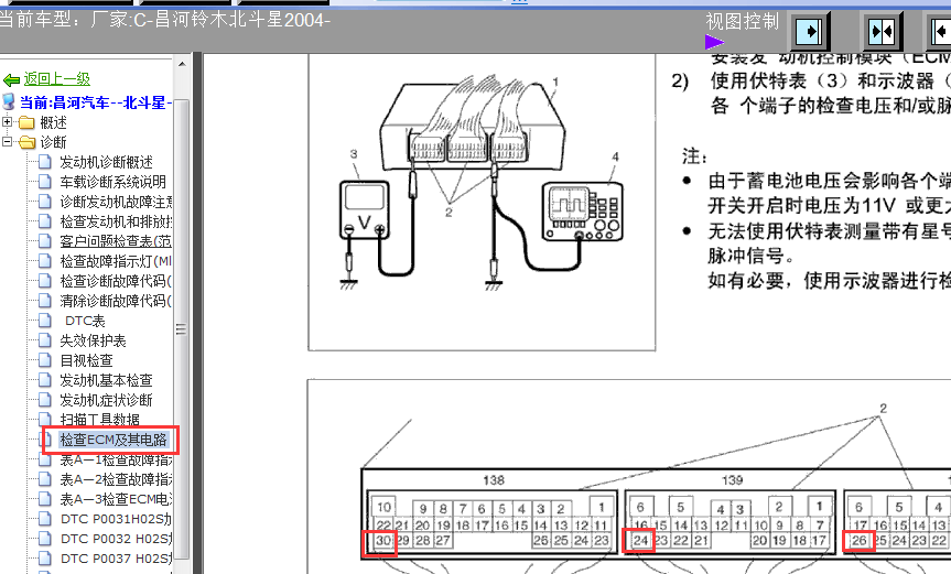 04年北斗星26+24+30发动机针脚资料