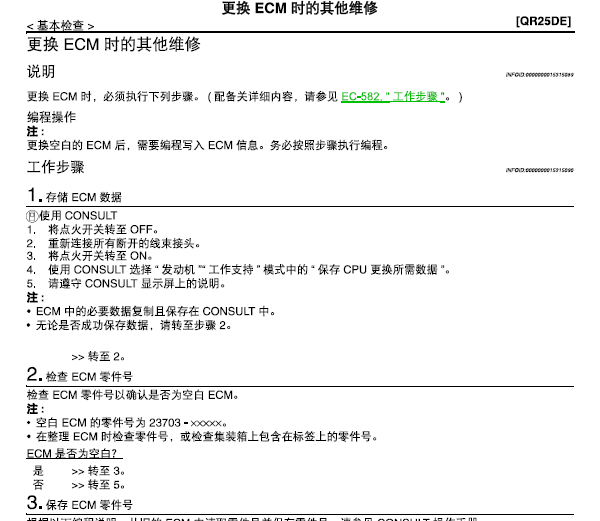 17年日产奇骏ECM匹配相关资料