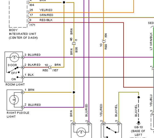 12年斯巴鲁傲虎车内灯电路图