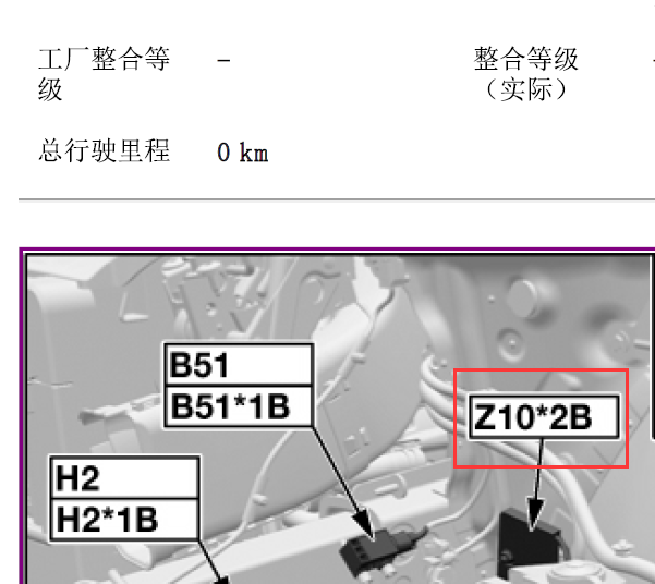 13年宝马520i  Z102B位置