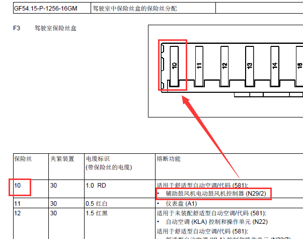2012年奔驰GL350空调鼓风机保险丝位置