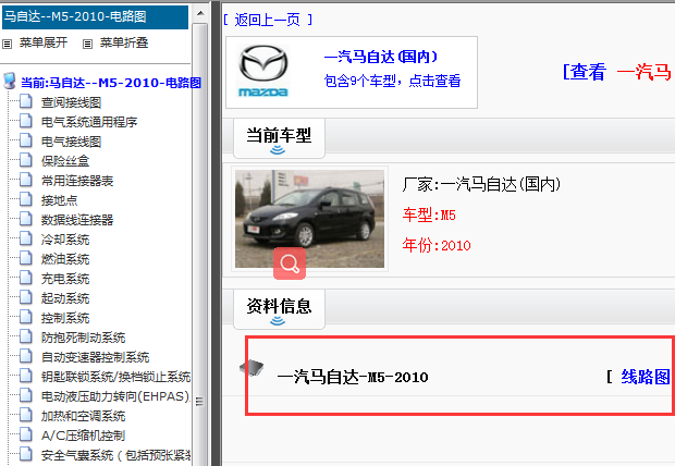 2010年马自达5全车电路图