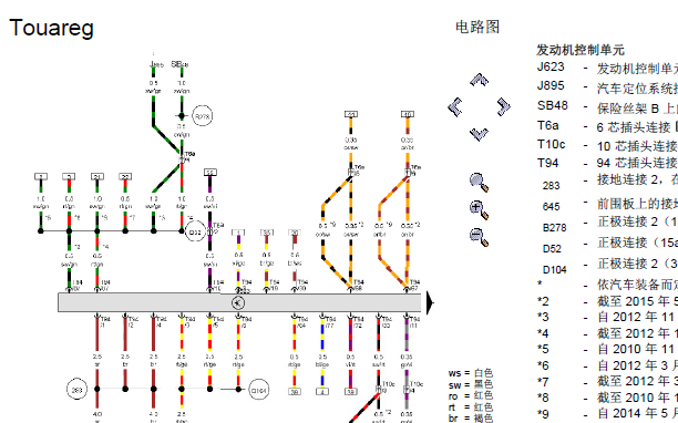 大众途锐CJT发动机电路图