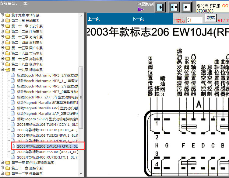 标致EW10J4发动机针脚图