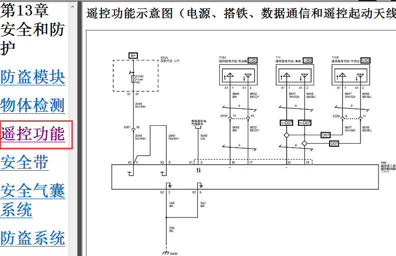 2013年别克GL8 无钥匙启动天线位置
