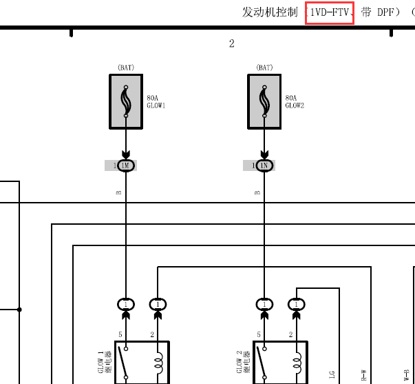 丰田酷路泽1VD发动机电路图