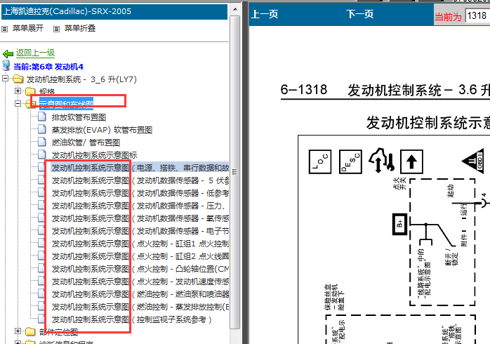 05年凯迪拉克SRX发动机电路图