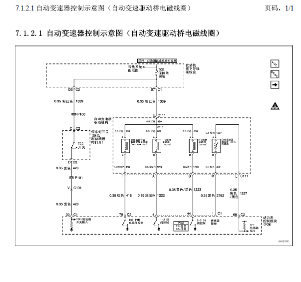 07年别克GL8变速箱电路图