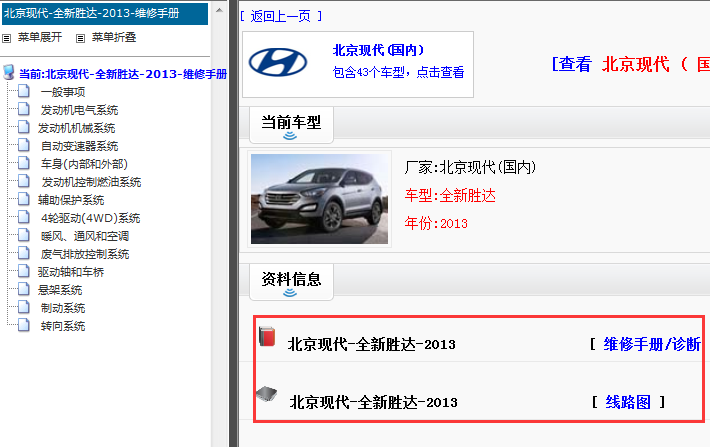 2013年全新胜达维修手册和电路图