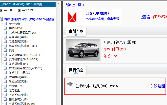 2015年江铃陆风X8电路图
