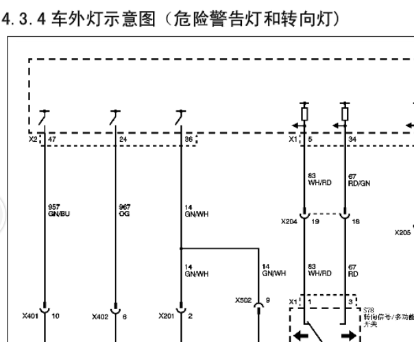 2016年宝骏730转向灯电路图