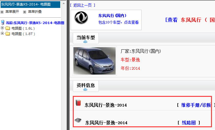 2014年东风风行景逸维修手册和电路图