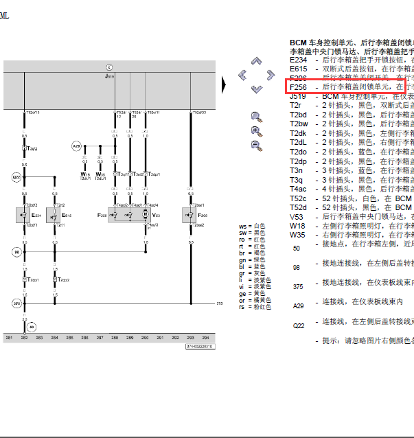 2011年斯柯达昊锐行李箱电路图