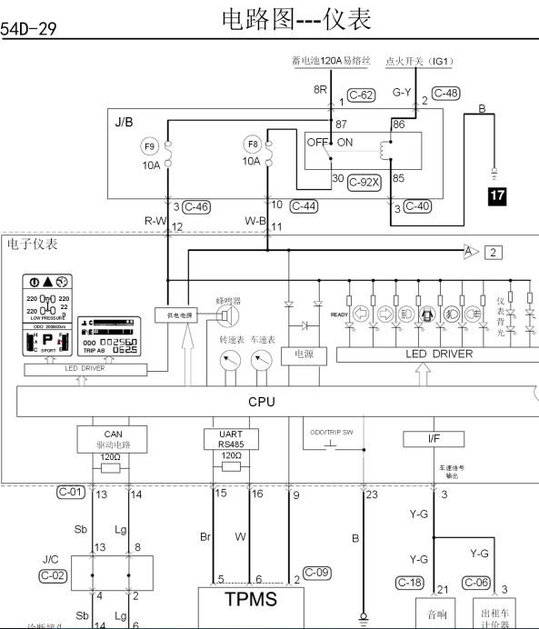 14年V5菱致仪表线路图