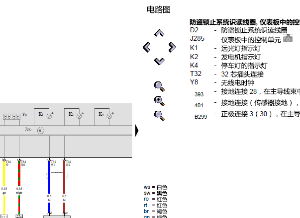 2012年奥迪A3仪表电路图