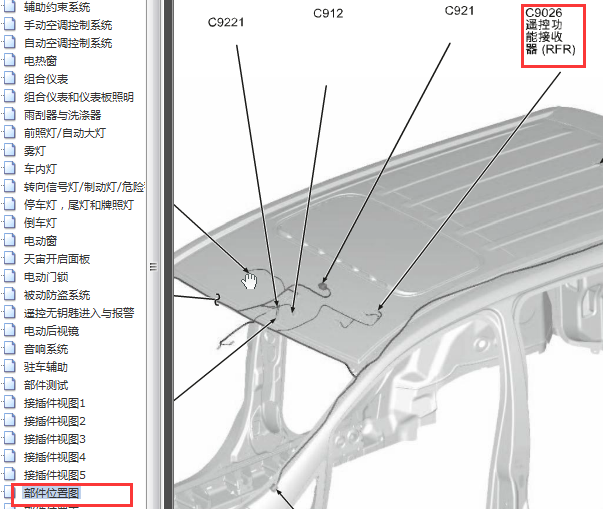 2013年福特翼搏遥控功能接收器位置