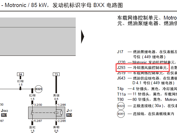 2008年斯柯达明锐BXX发动机电路图