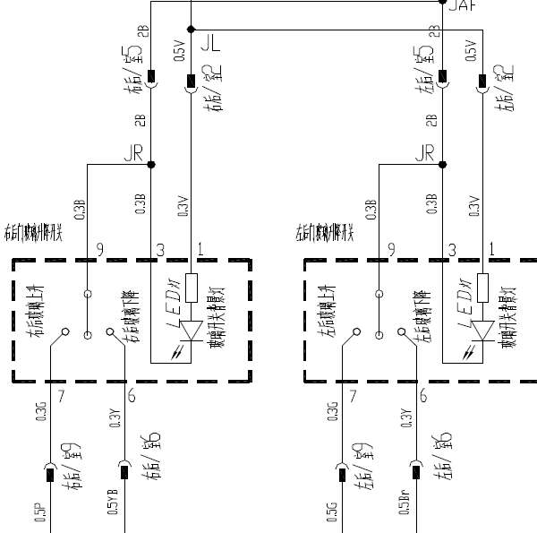 奇瑞A5车窗升降线路图