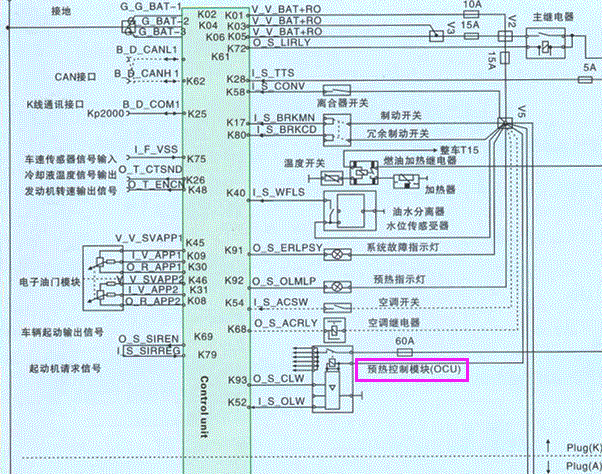 08年宝典预热控制电路图