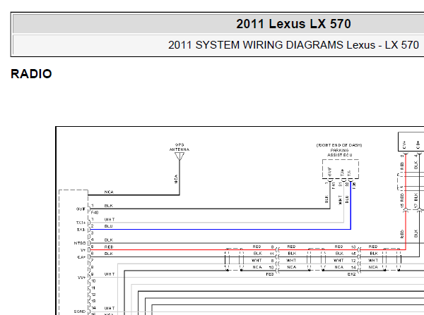 11年雷克萨斯LX570音响电路图