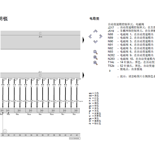 11年明锐变速箱线路图