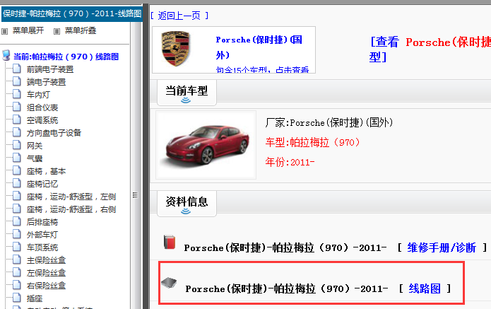 2011年保时捷帕拉梅拉电路图