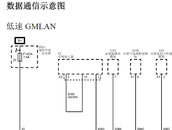 别克君越数据通讯电路图