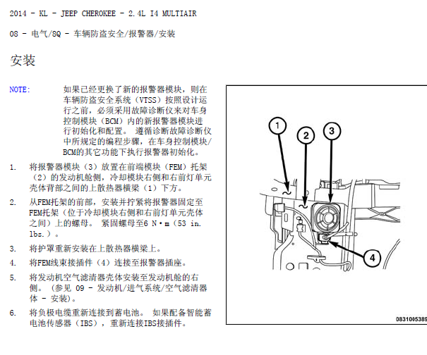 15年吉普自由光防盗系统资料