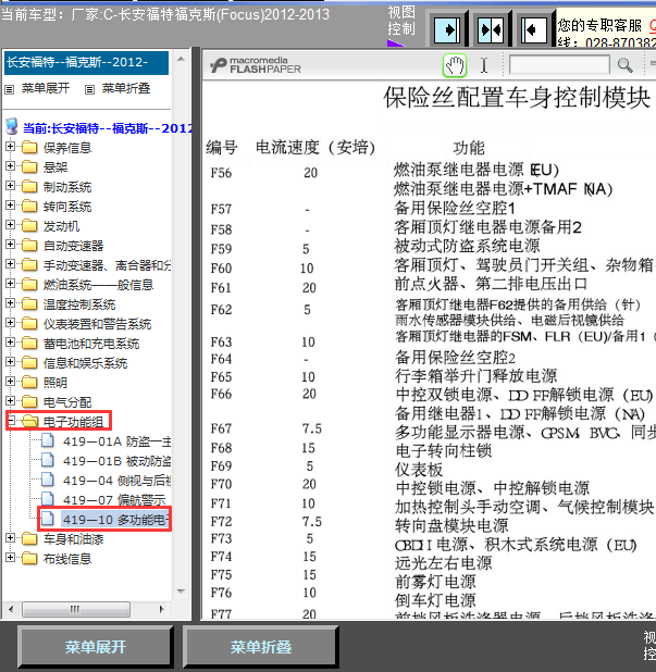 13年福克斯保险丝说明