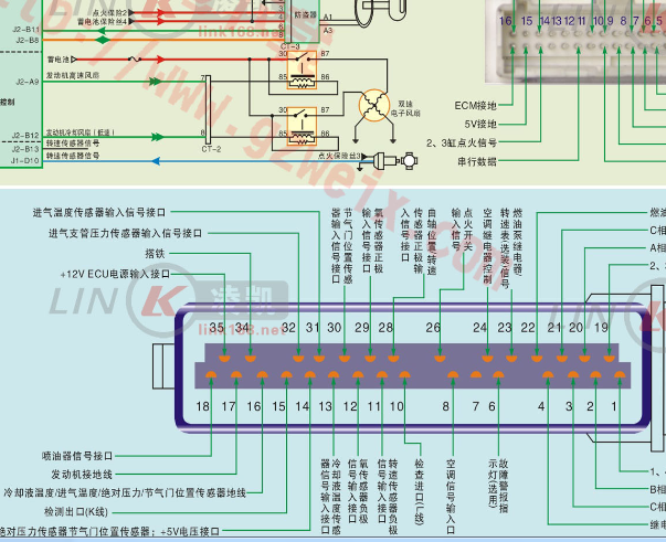 金杯491Q发动机针脚图