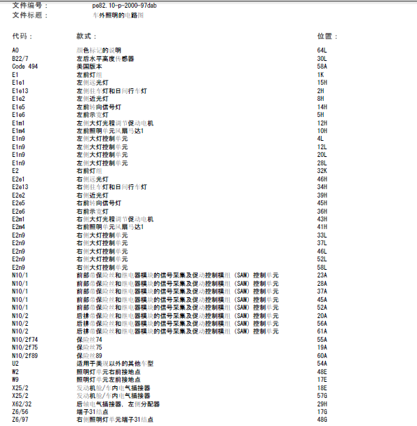 11年奔驰E300L灯光线路图
