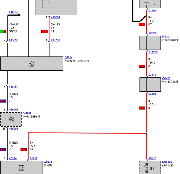 08年宝马X5发电机电路图