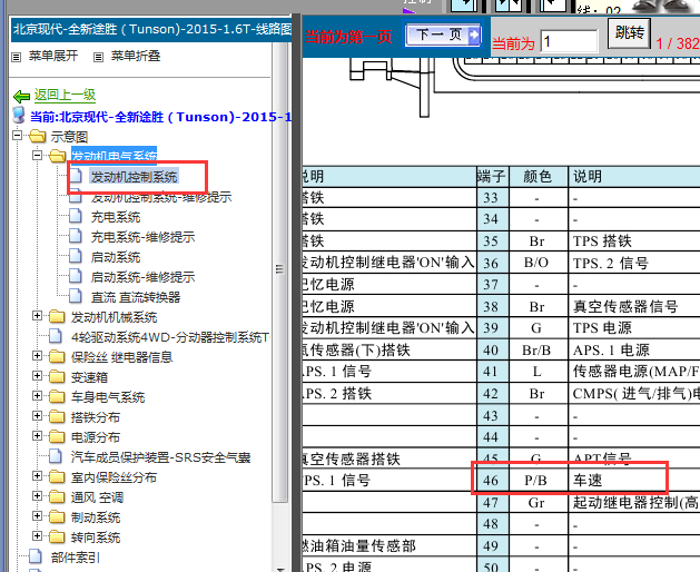 16年现代作用G4FJ发动机针脚定义图