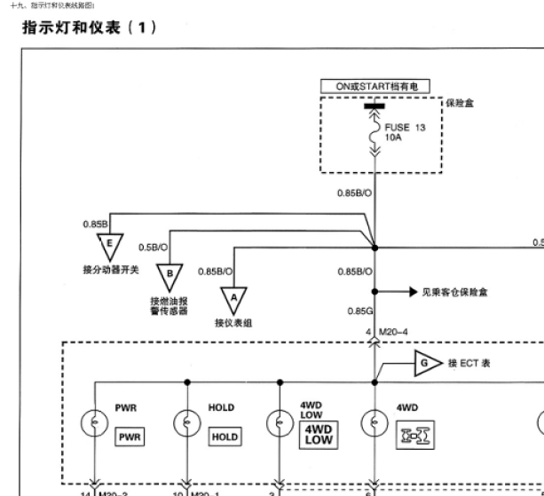 13年江淮瑞风穿梭仪表电路图
