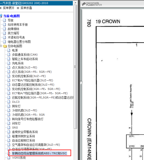 10年皇冠ABS线路图