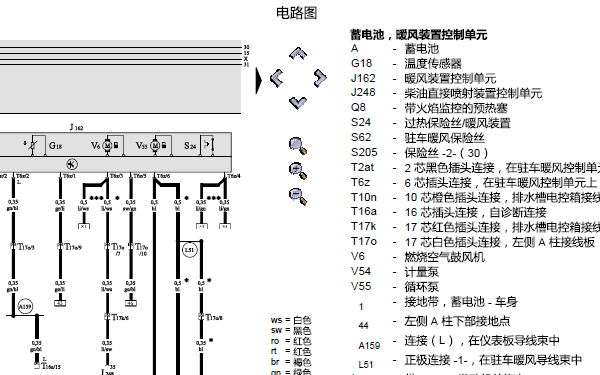 2004年奥迪A6空调电路图