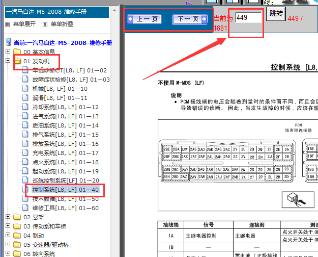 2008年马自达5发动机针脚图